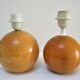 Two lamps balls solid wood By IMT italy vintage