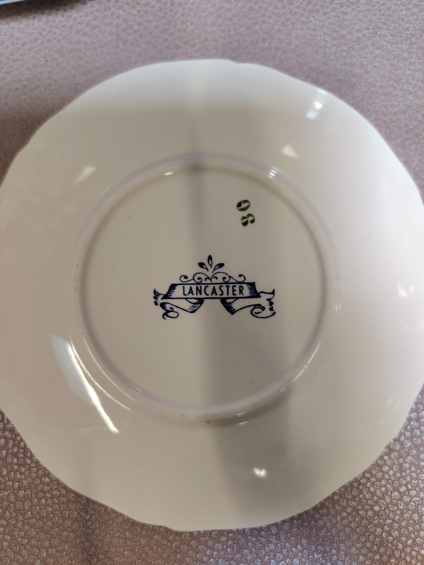 3 dessert plates / saucers Sarreguemines Lancaster blue decoration