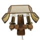 Herda Holland - pull-pendant wall lamp - wood - brass - 70s