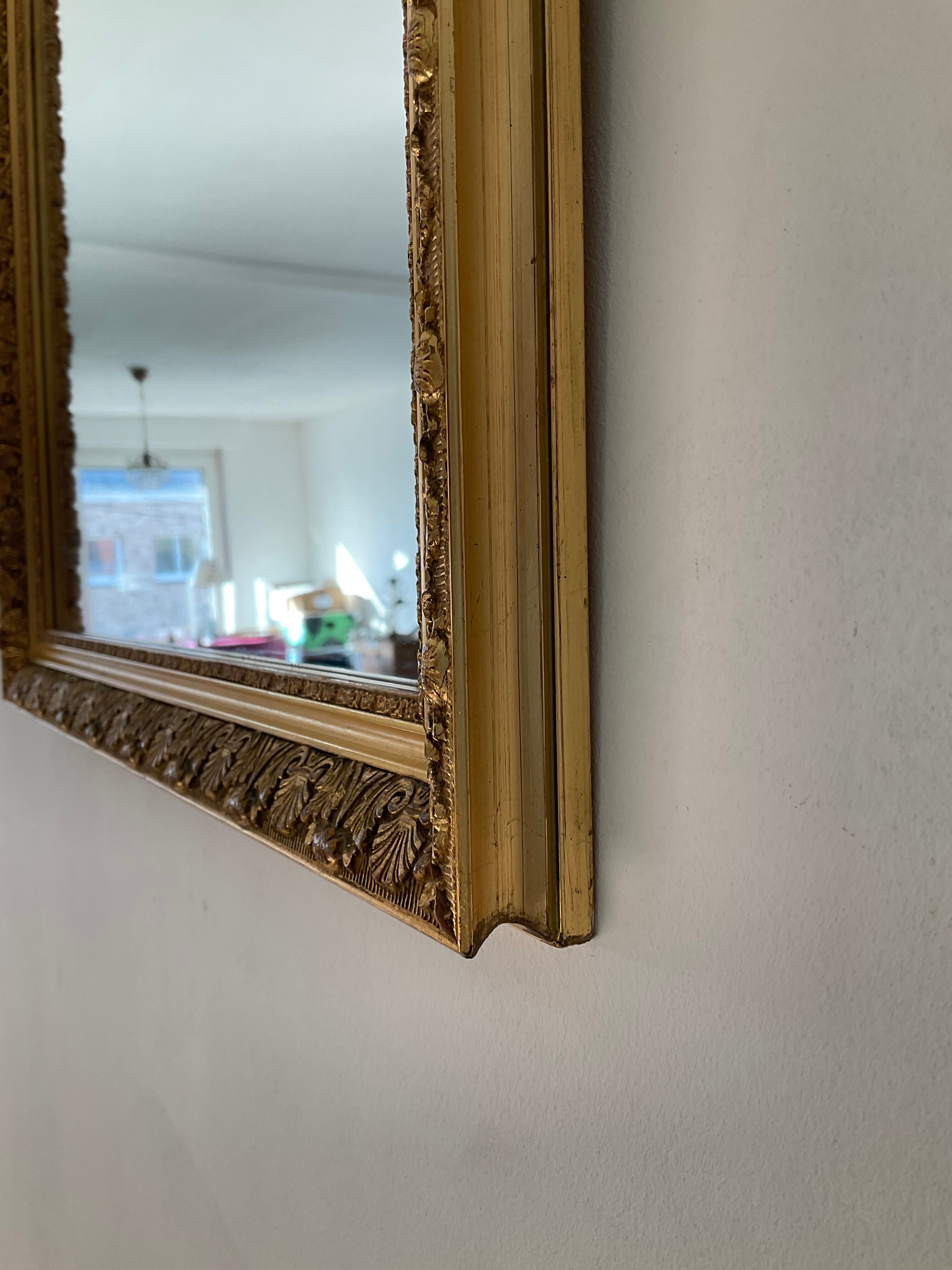 Old gilded wooden mirror 71x47cm