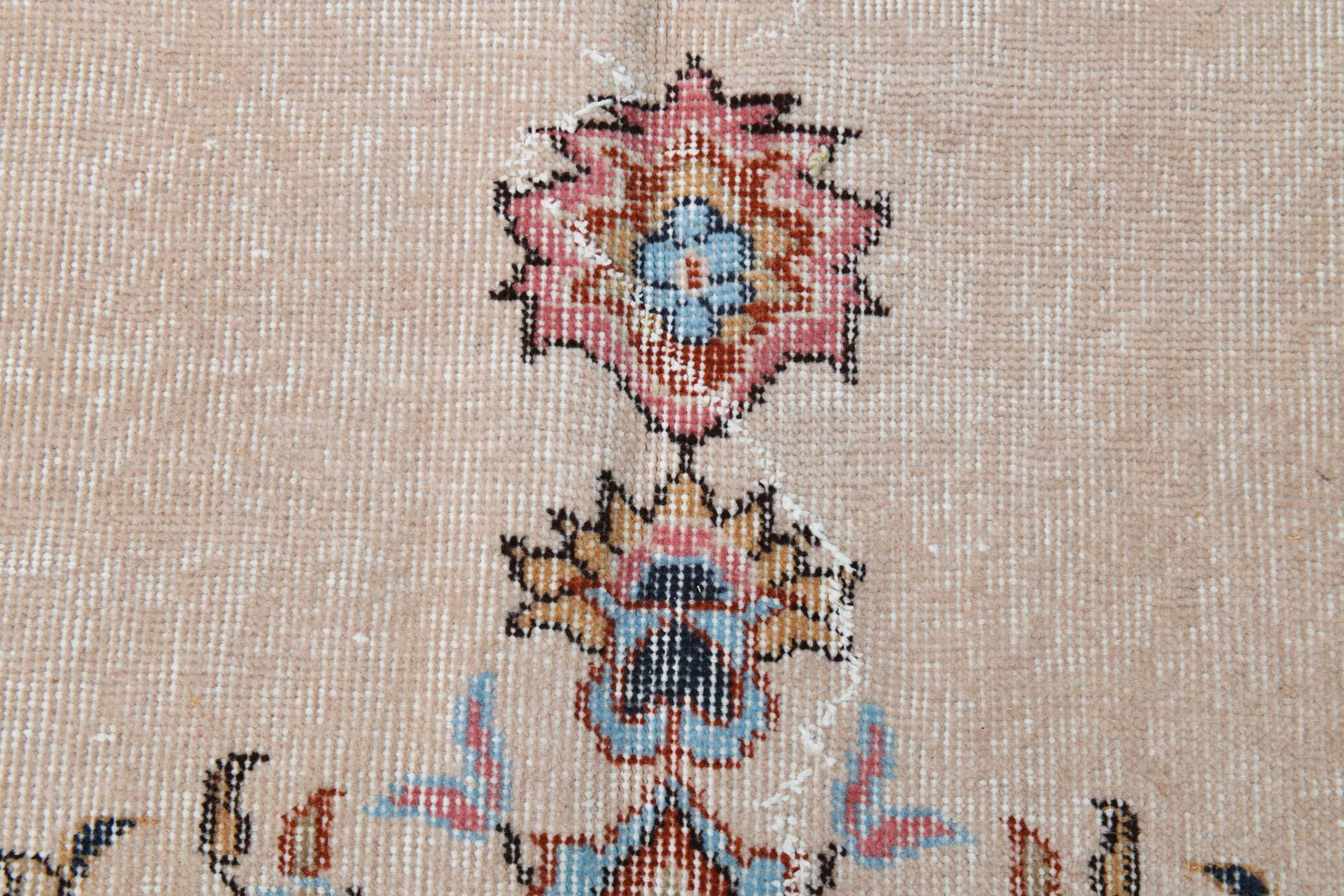 Medallion vintage carpet, one of a kind vintage rug, brown red turkish rug