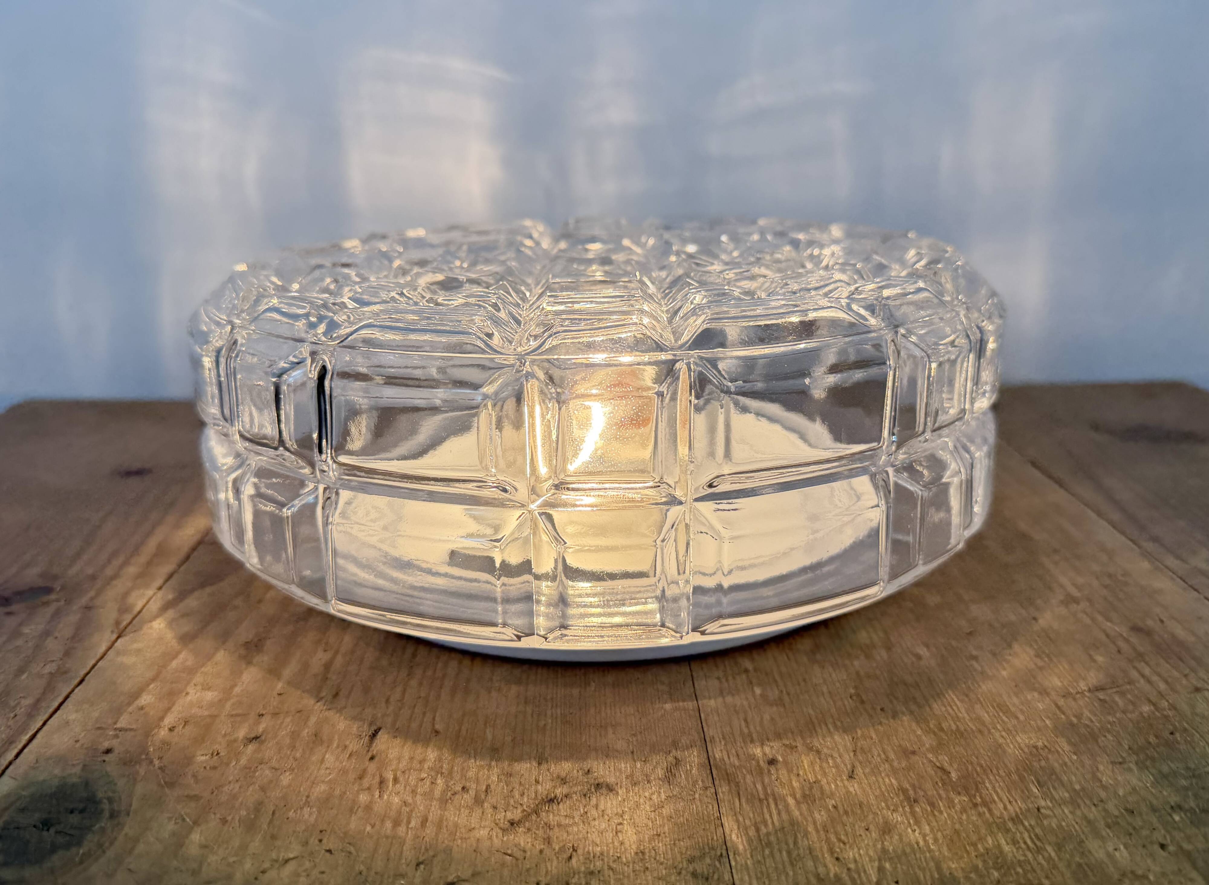 Vintage Glass Wall or Ceiling Light, 1970s