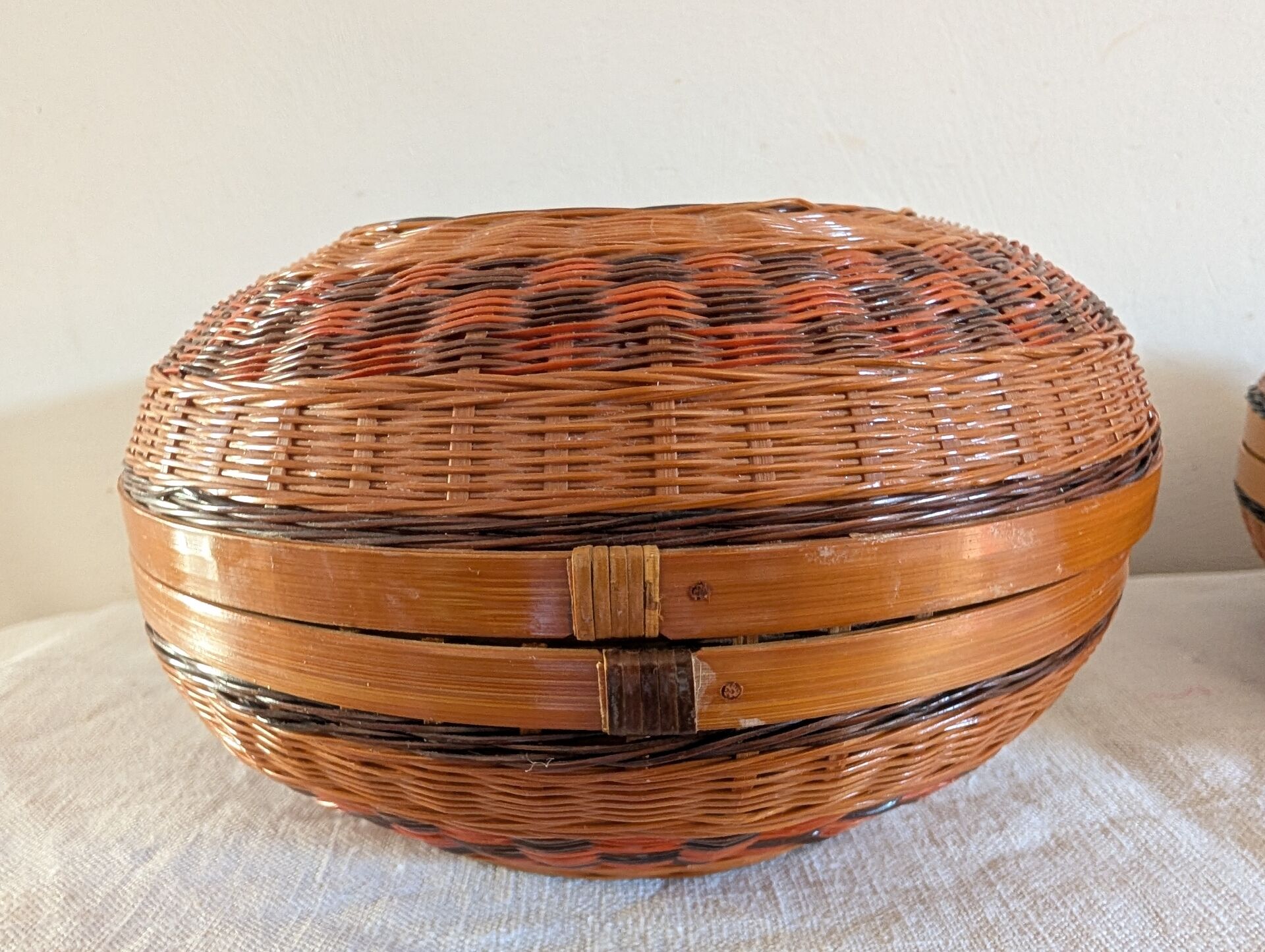 Set of three nesting bamboo boxes – China – 1980s