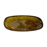Plat de service ovale ancien vert olive  Gien France