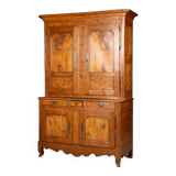 Louis XV style 2-part sideboard, 19th century, in oak and molded walnut, work
