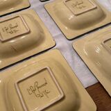 Set 6 hollow plates, glazed terracotta, France