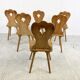 Vintage oak brutalist chairs, 1960s