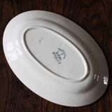 Ravier Plate Art Deco red flowers Mireille Badonviller