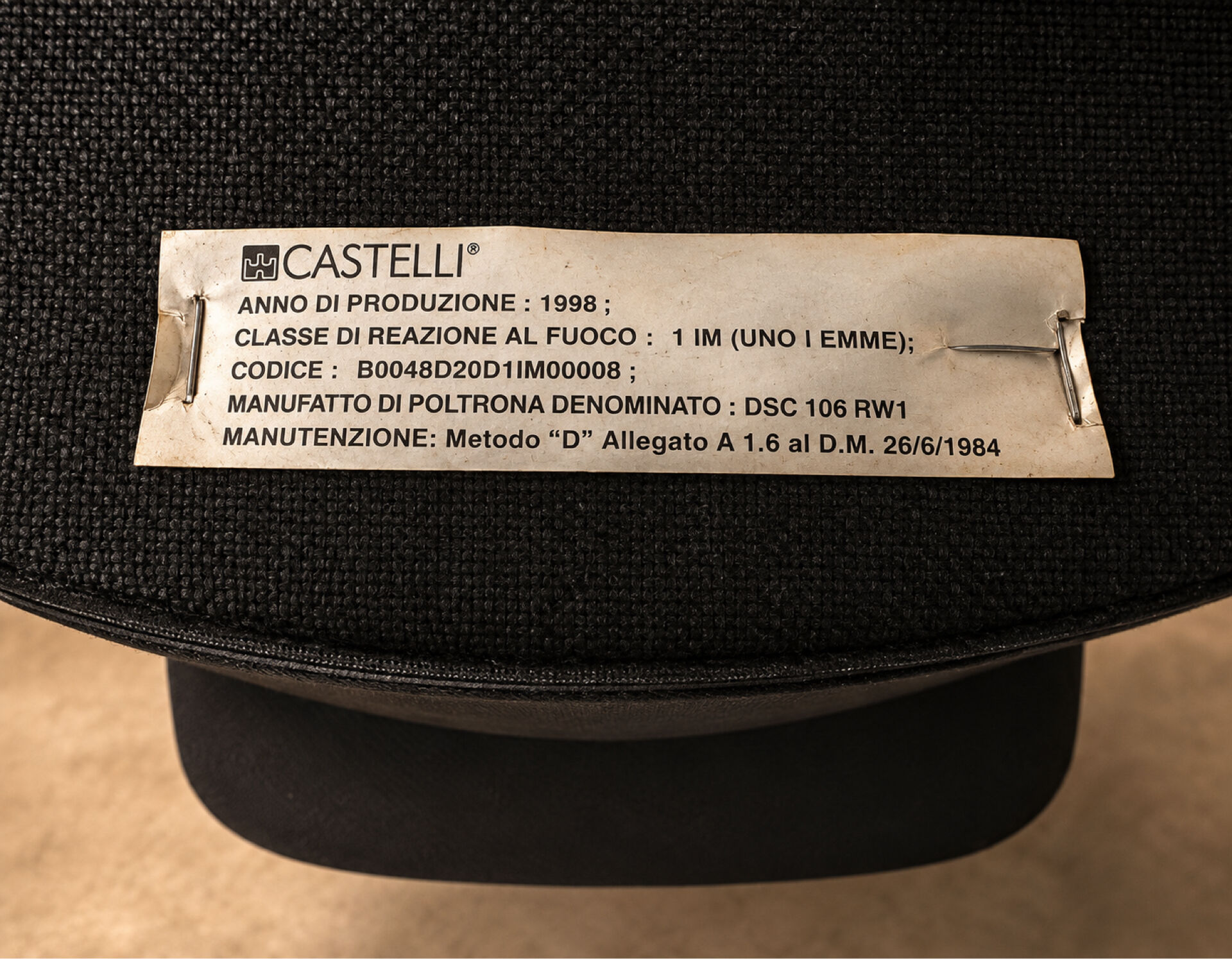 Set of 4 Castelli DSC 106 chairs by G. Piretti.