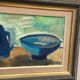 Large Original Swedish Oil on Panel – “Kettle Bowl and Glass” by Louis Zelig – Signed – Vintage & Framed – 40 × 80 cm (15.7" × 31.5")
