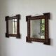 Pair of wooden mirrors in tramp art style