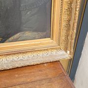 Oil on Canvas Portrait Painting of a Woman Framed 19th Century Signed