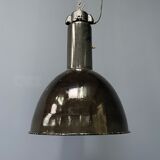 Large black enamel Bauhaus hanging lamp
