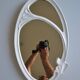 Oval mirror in art nouveau jugendstil style in enamelled cast iron 49 x 29