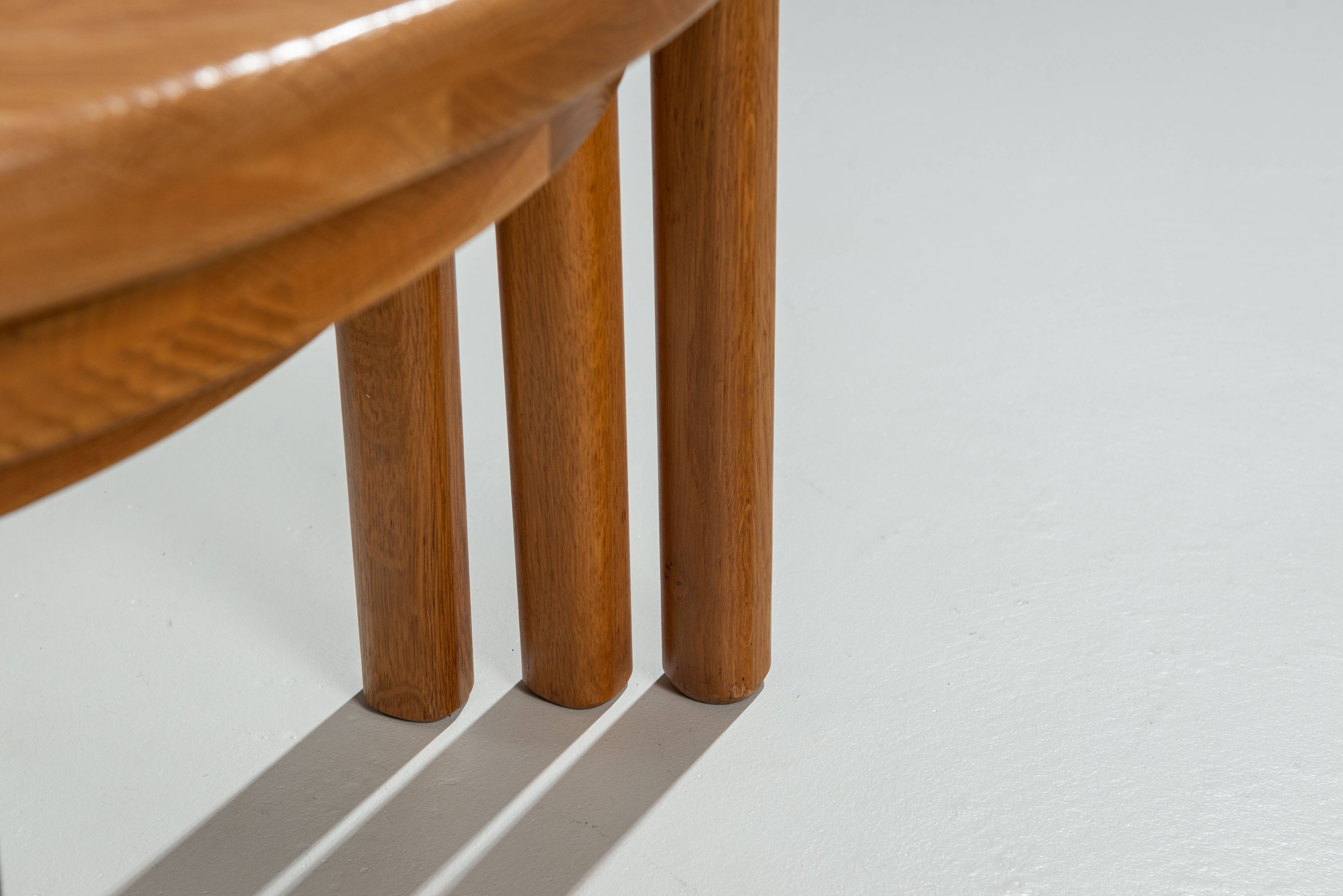 Set of three solid oak nesting tables