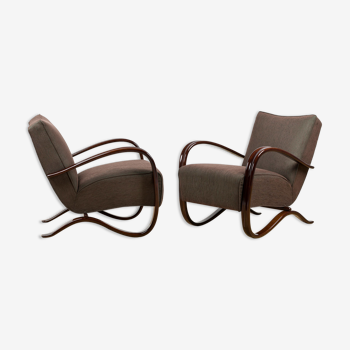 Ensemble de 2 fauteuils H-269 par Jindrich Halabala, années 40