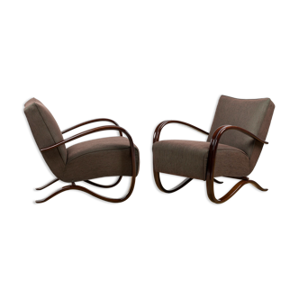 Set of 2 H-269 loungechairs by Jindrich Halabala, 40's