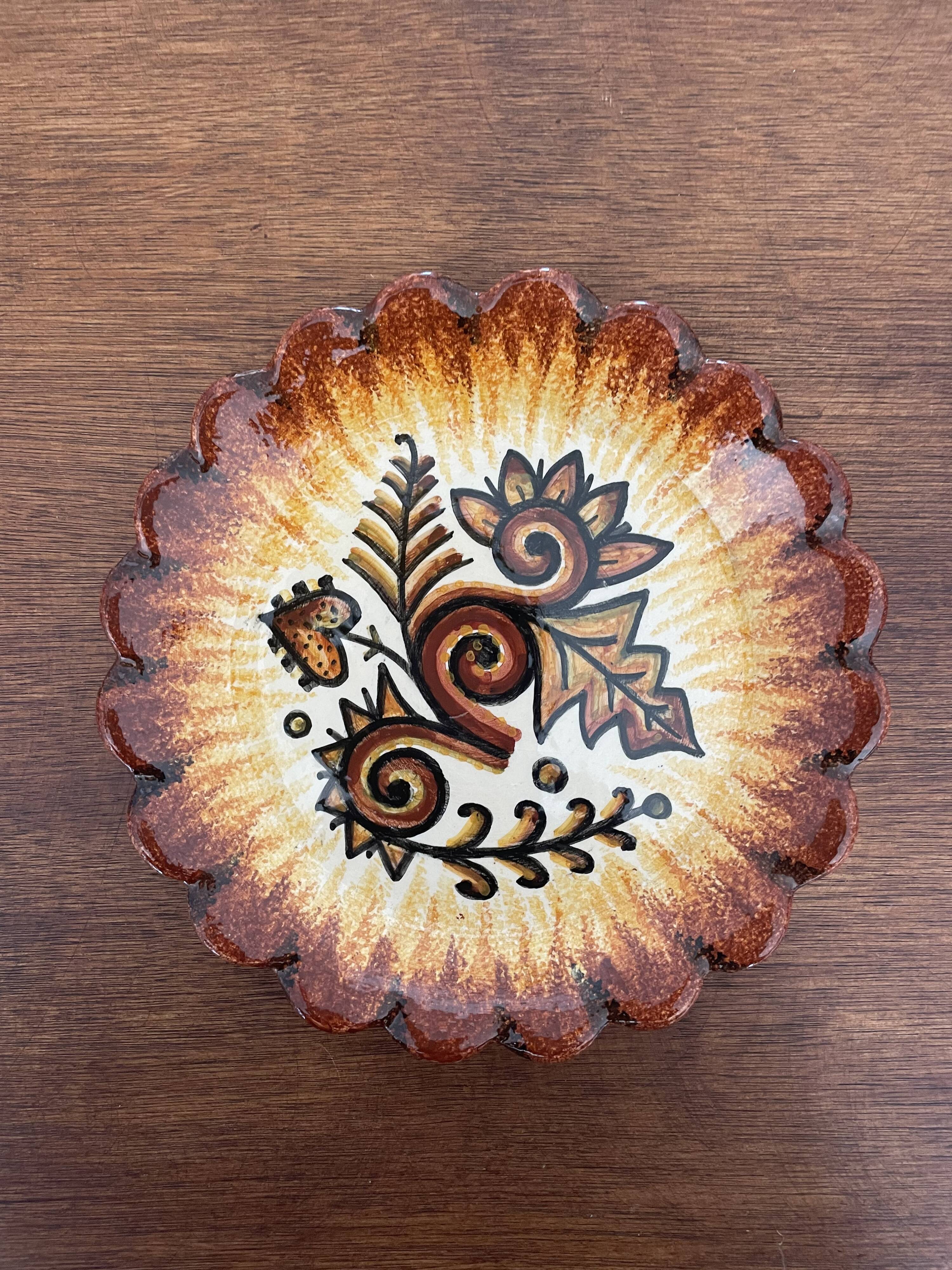 Assiette à dessert signée  p. fouillen