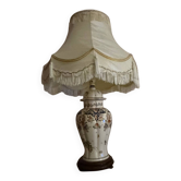 Very large ceramic lamp from Gien with a beautiful lampshade.