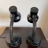 Pair of black Italian bedside lamps