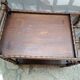 Dessert, table with wheels, side table in solid wood stained brown color France 1960