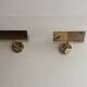 Pair of vintage adjustable solid brass wall lights France 1970