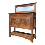 Antique solid wood sideboard with mirror — Art Nouveau style