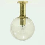 Textured Glass Ceiling Lamp by Glashütte Limburg Germany 1970s