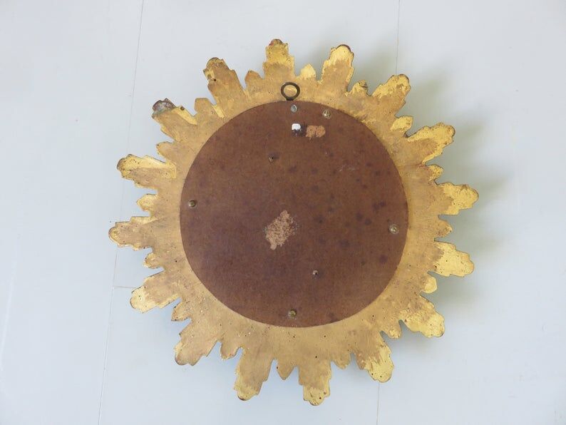 Golden sun mirror witch eye years 60 70 - 25x25cm