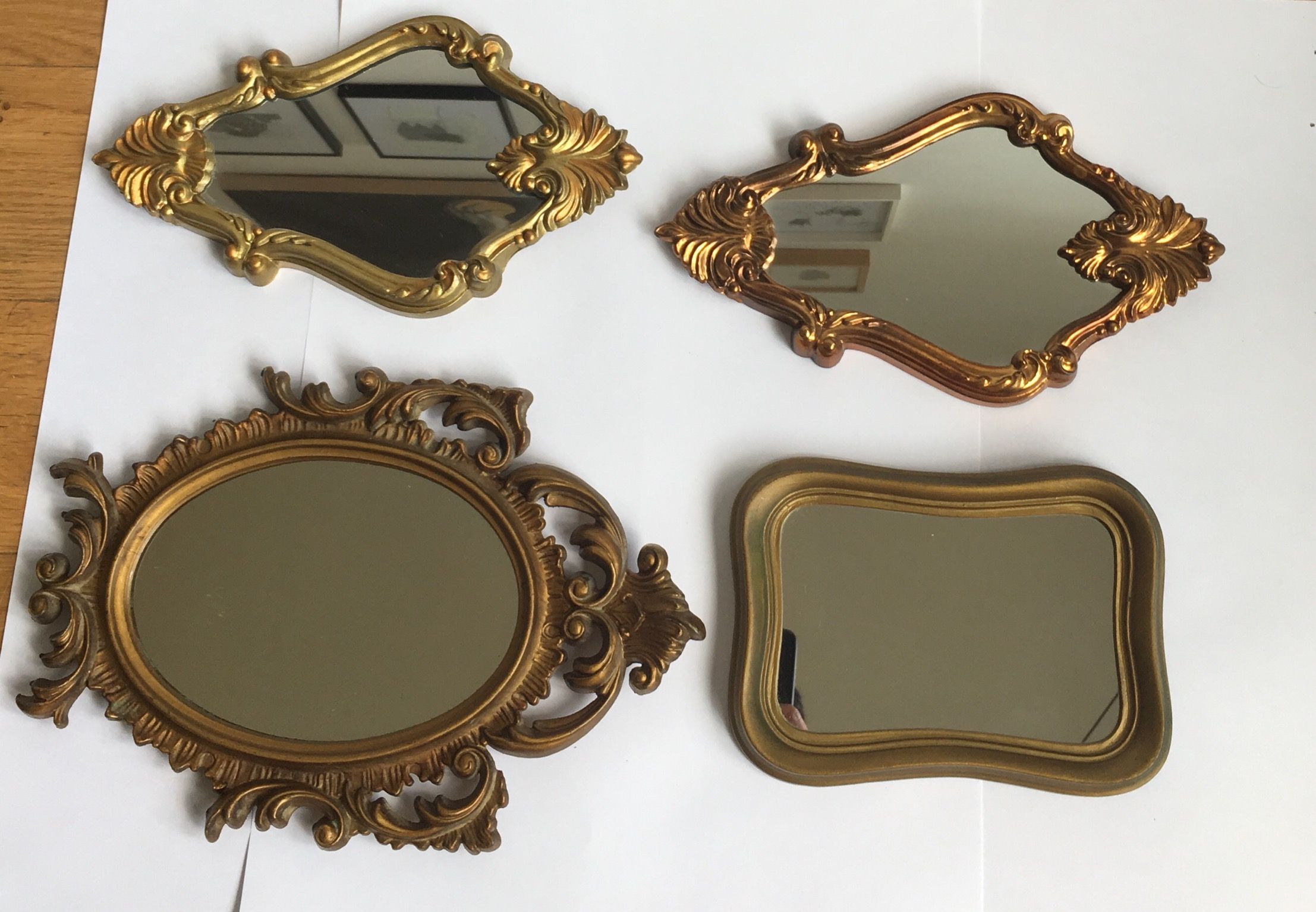 Set of golden mirror of the 70/80 - 19x29cm