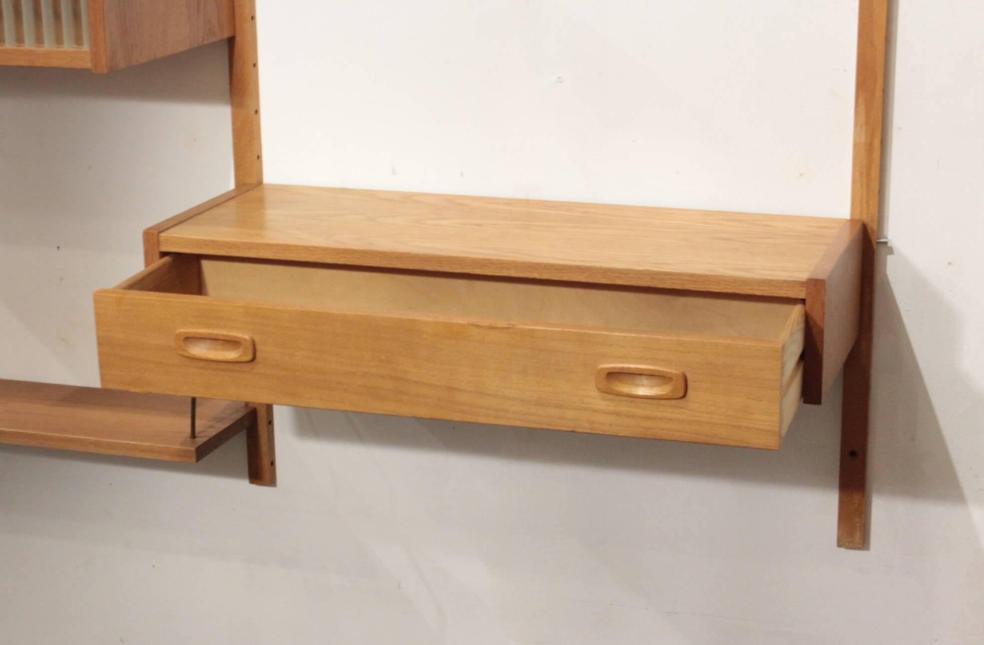 Vintage teak wall unit by Preben Sorensen, Denmark 1960s