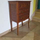 Louis XVI style chest of drawers with 3 drawers in oak