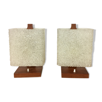 Teak bedside lamps 1960