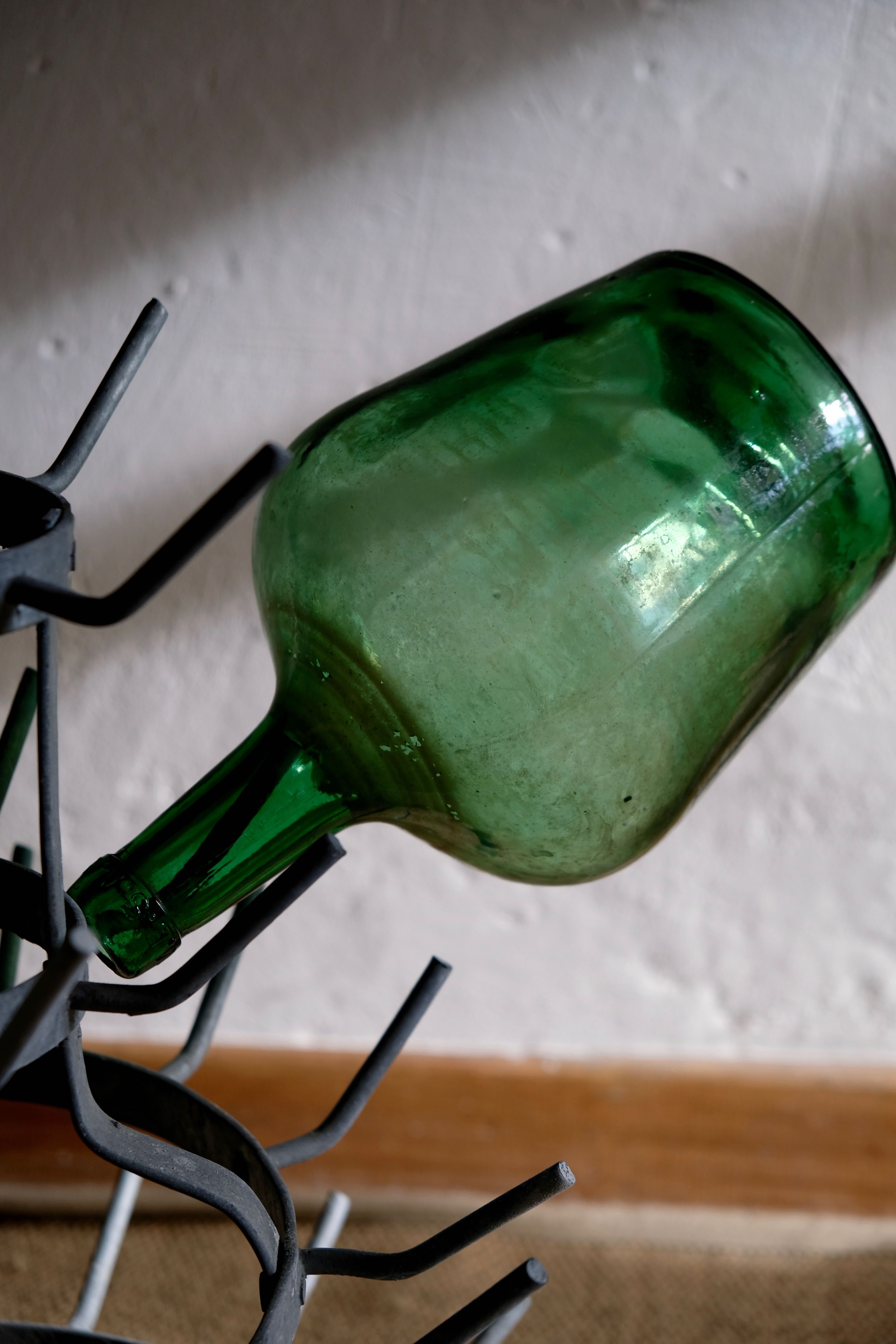 Old zinc bottle drainer