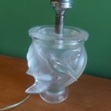 Lalique crystal lamp foot, doves