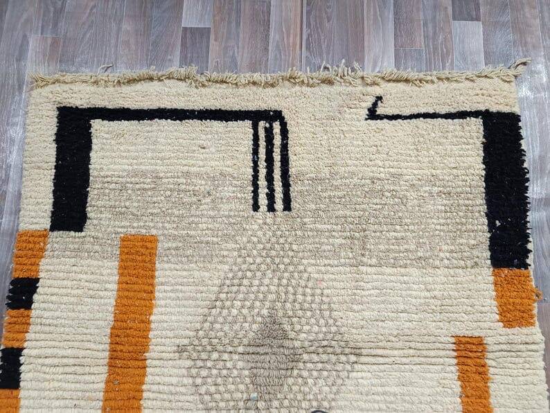 Handmade Moroccan wool rug, size 140 x 260 cm