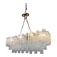 Contemporary Luxury Rectangular "Tronchi" Murano Glass Burnished Chandelier