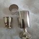 Vintage silver-plated metal cup, egg cup and napkin ring set