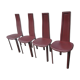 Série de 4 chaises en cuir, design italien, années 60