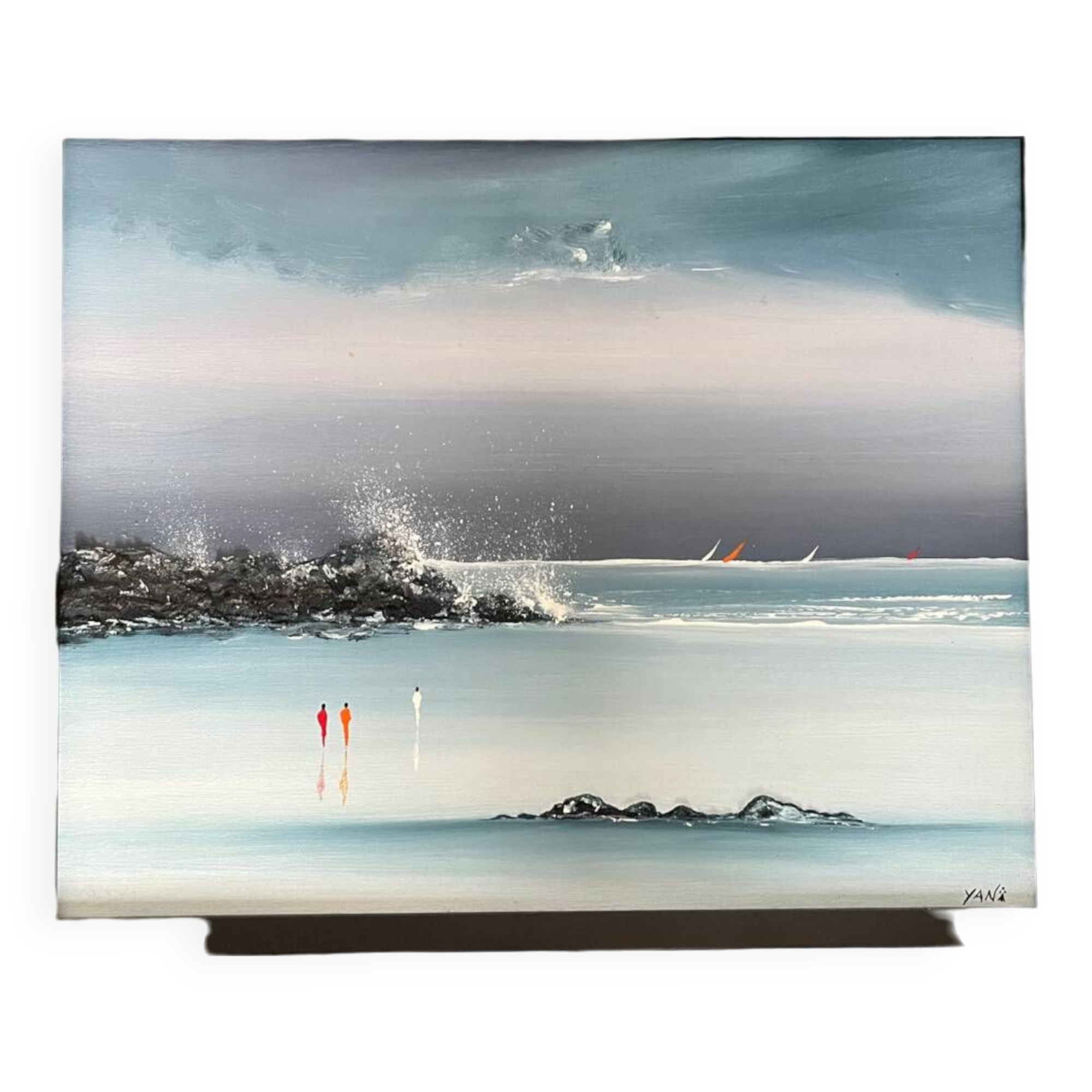 Huile sur toile - bord de mer