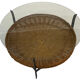 Table basse vintage minimaliste rotin métal verre 1960