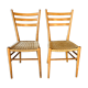 Paire de chaises italienne bois et corde