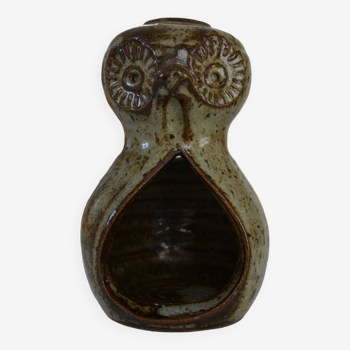 Ceramic perfume burner stoneware midcentury 70's owl