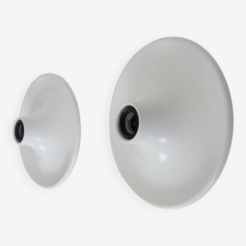 Pair of Targetti disc wall lights, UFO, Italy 1970s