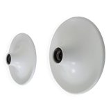 Pair of Targetti disc wall lights, UFO, Italy 1970s