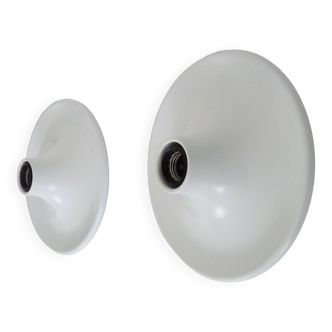 Pair of Targetti disc wall lights, UFO, Italy 1970s