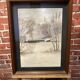 Watercolor framed by a snowy landscape