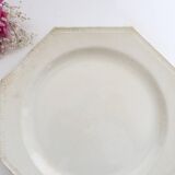 Creil and Montereau plates, 19th century, Perle model, ivory / set of 3