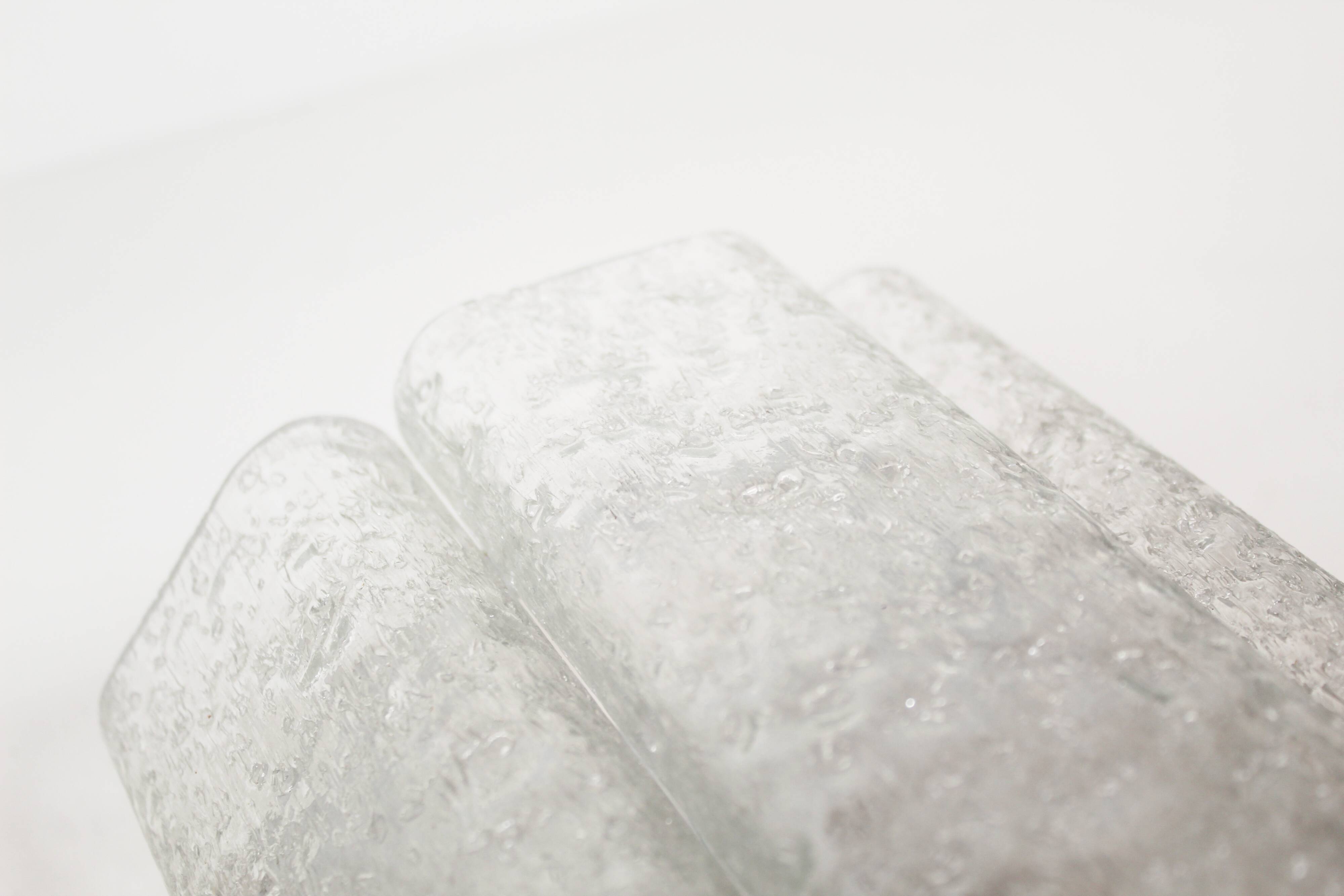 Pair of 'ice glass' wall lamps by Doria Leuchten