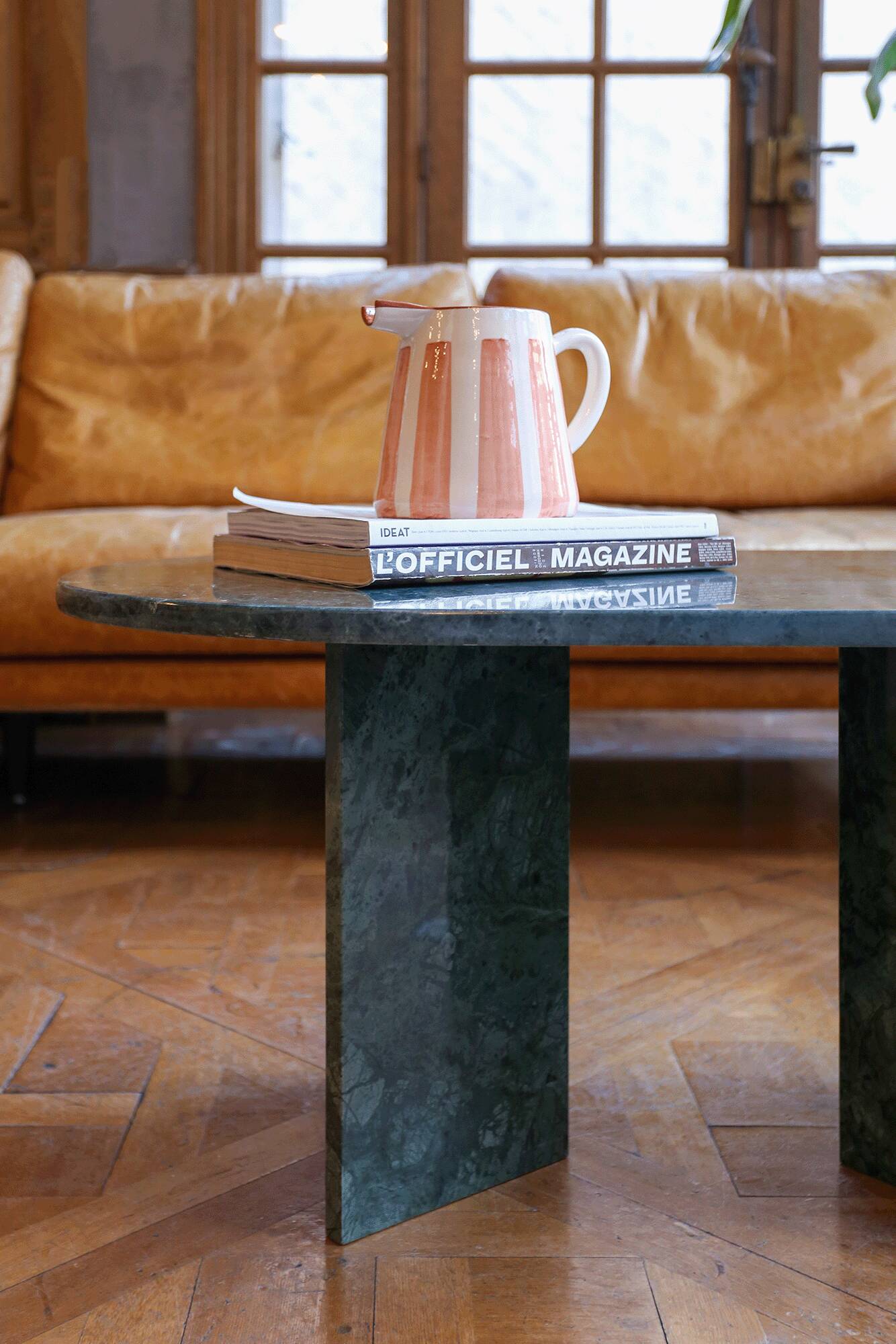 Emerald marble coffee table